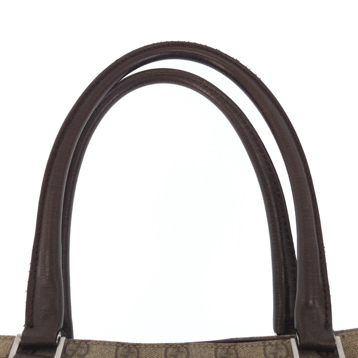 Gucci Tote Bag 131220 Gg Supreme Canvas, Leather Beige Brown Tote Bag Shoulder Bag Women