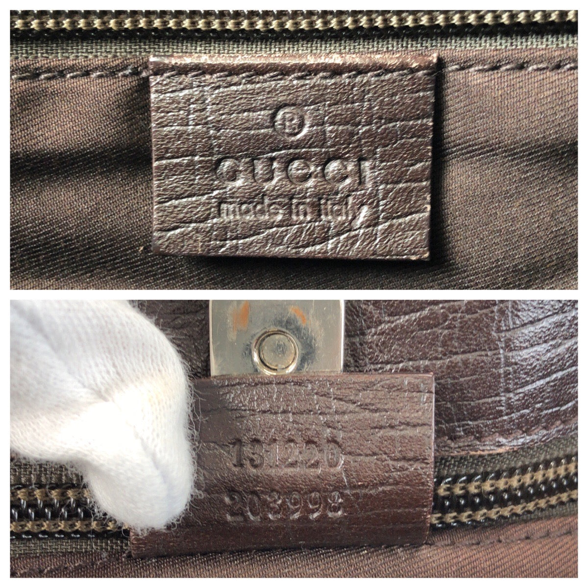 Gucci Tote Bag 131220 Gg Supreme Canvas, Leather Beige Brown Tote Bag Shoulder Bag Women