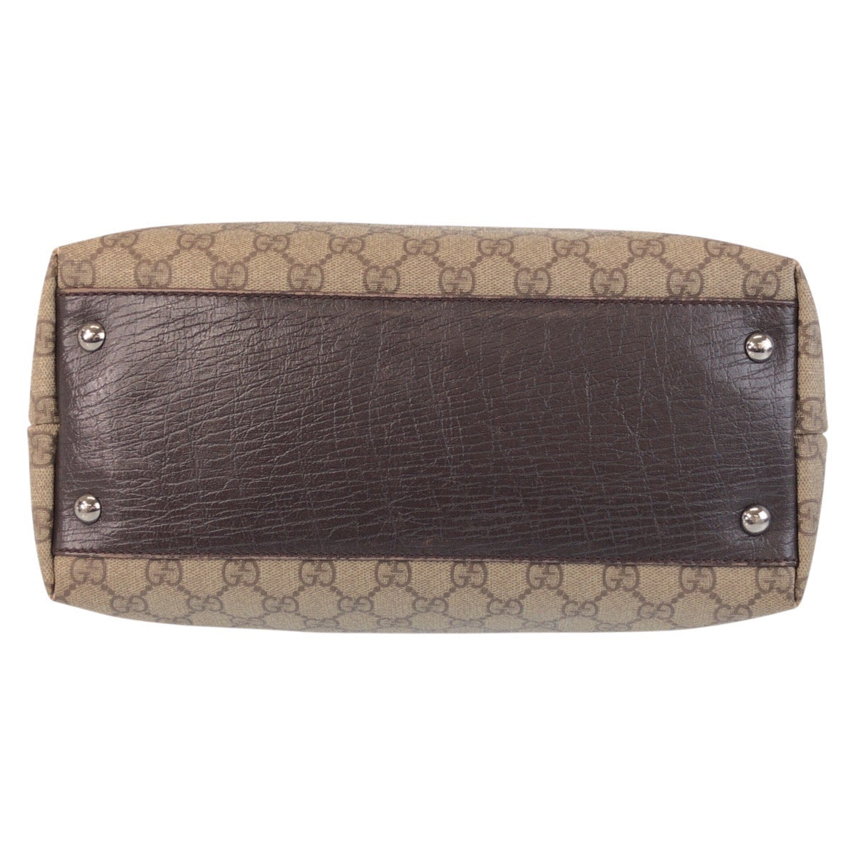 Gucci Tote Bag 131220 Gg Supreme Canvas, Leather Beige Brown Tote Bag Shoulder Bag Women