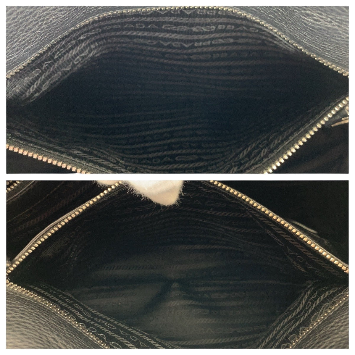 Prada Tote Bag Leather Black Silvermetal Tote Bag Shoulder Bag 2Way Vittero Dyno Triangle With Logo