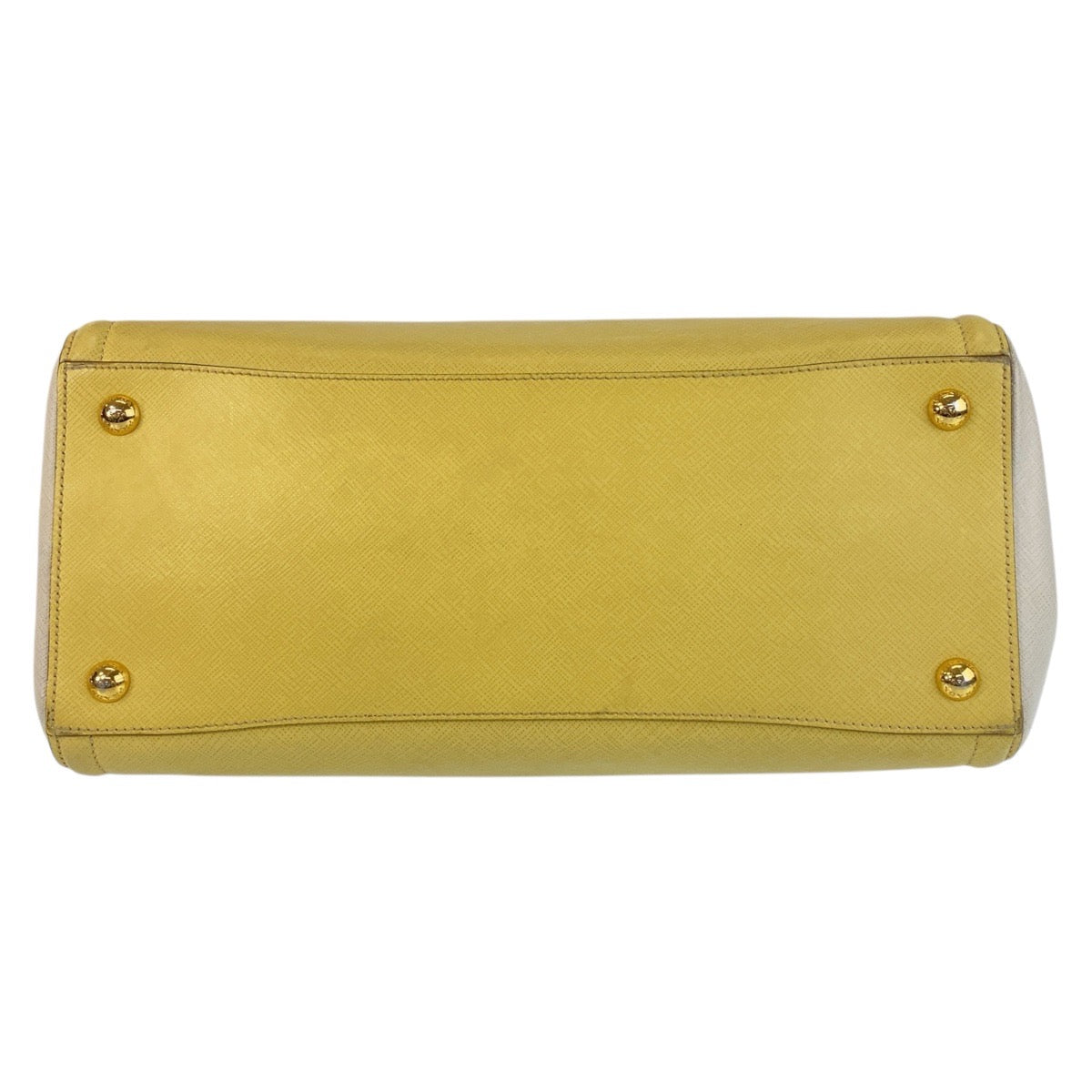Prada Handbag Leather Yellow Gold Metal Handbag Shoulder Bag 2Way Safiano Women