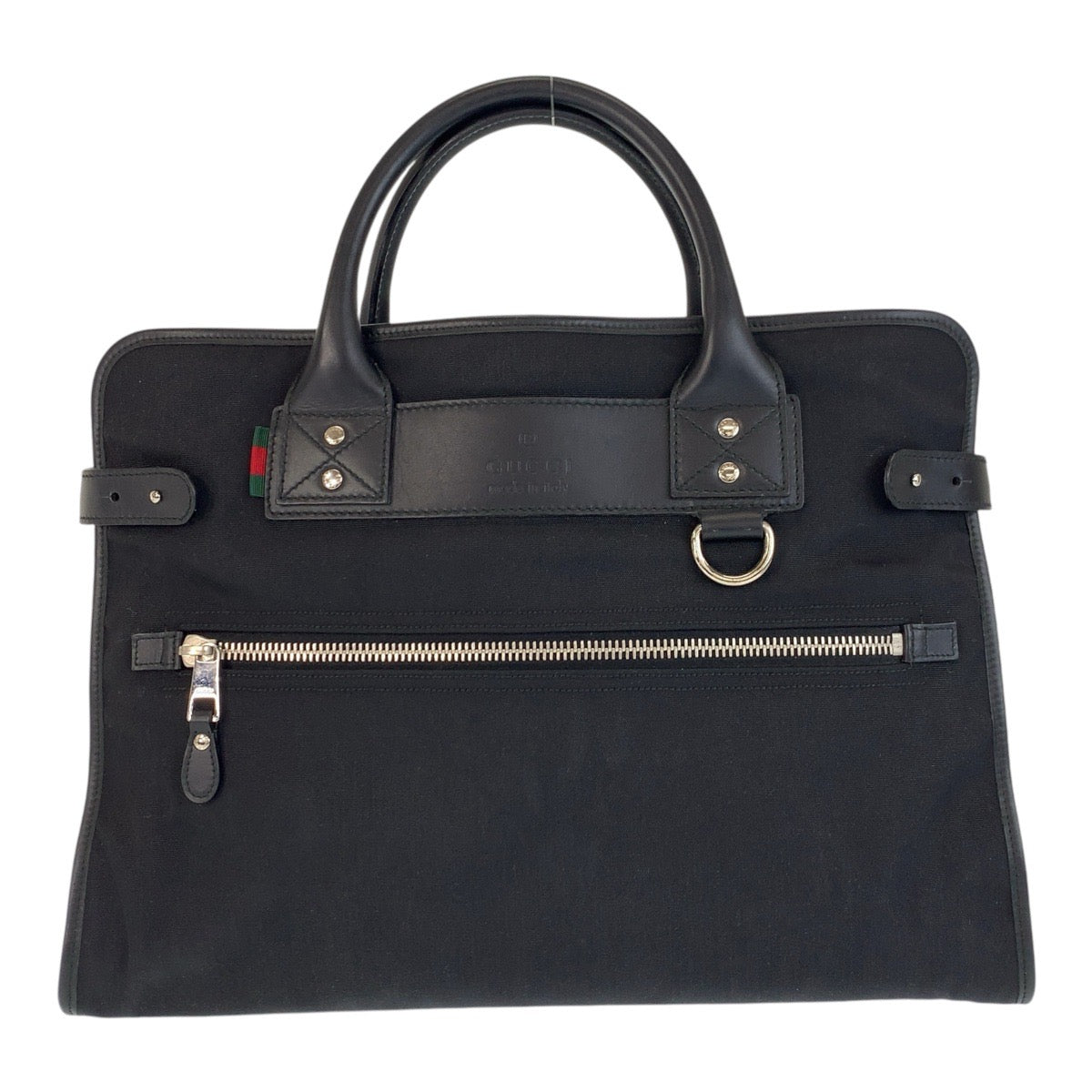 Gucci Business Bag 246410 Nylon, Leather Black Business Bag Briefcase Sherry Line Mens