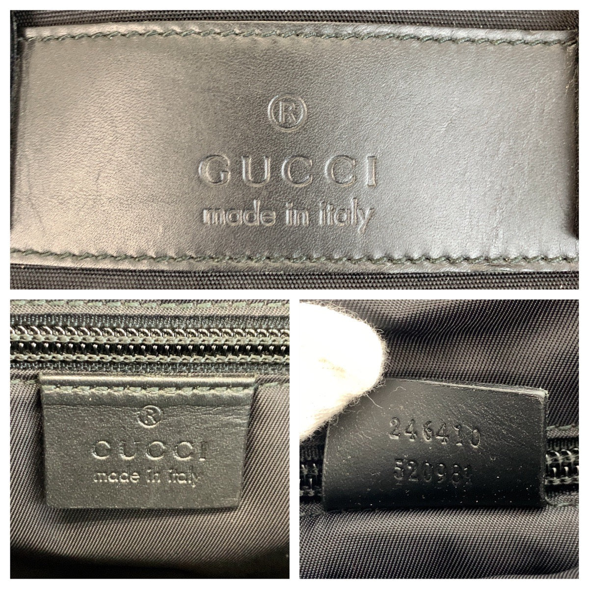 Gucci Business Bag 246410 Nylon, Leather Black Business Bag Briefcase Sherry Line Mens