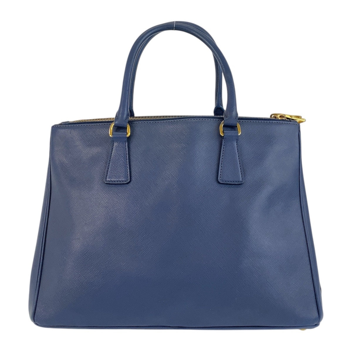 Prada Handbag Leather Blue Goldmetal Handbag Shoulder Bag 2Way Safiano Galleria Trianglewith Logo