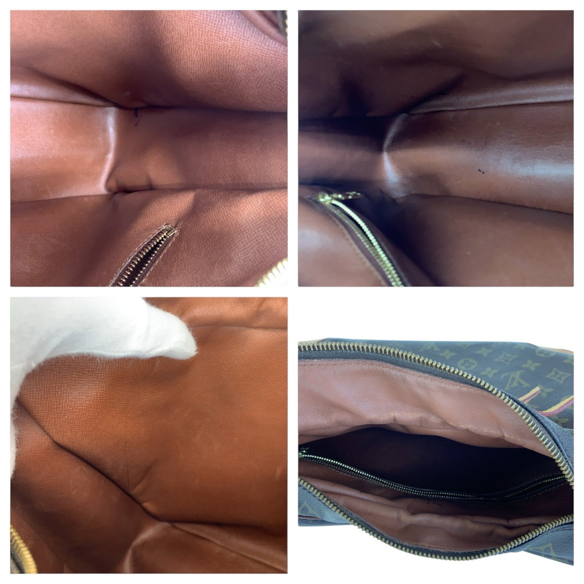 Louis Vuitton Shoulder Bag M51260 Pvc, Leather Brown Gold Metal Monogram Boulogne35 Women