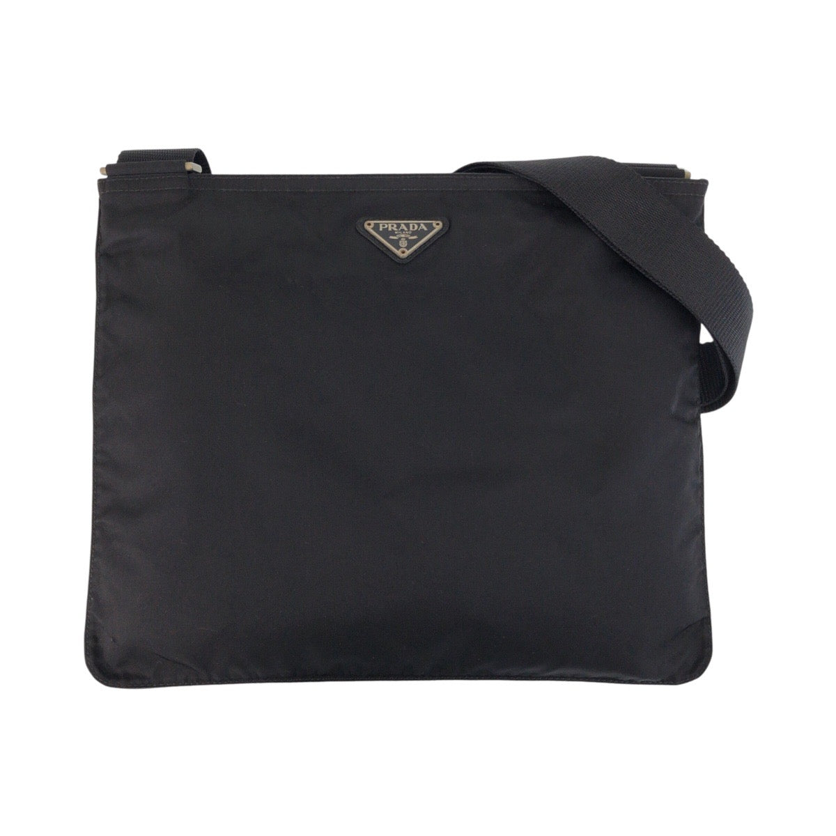 Prada Shoulder Bag Nylon Black Shoulder Bag Messenger Bag Test Triangle With Logo Women