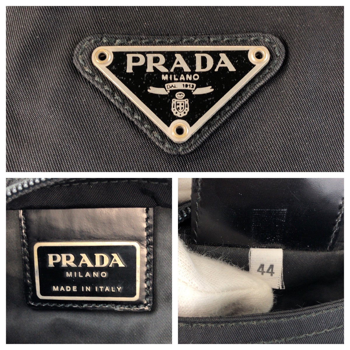 Prada Shoulder Bag Nylon Black Shoulder Bag Messenger Bag Test Triangle With Logo Women