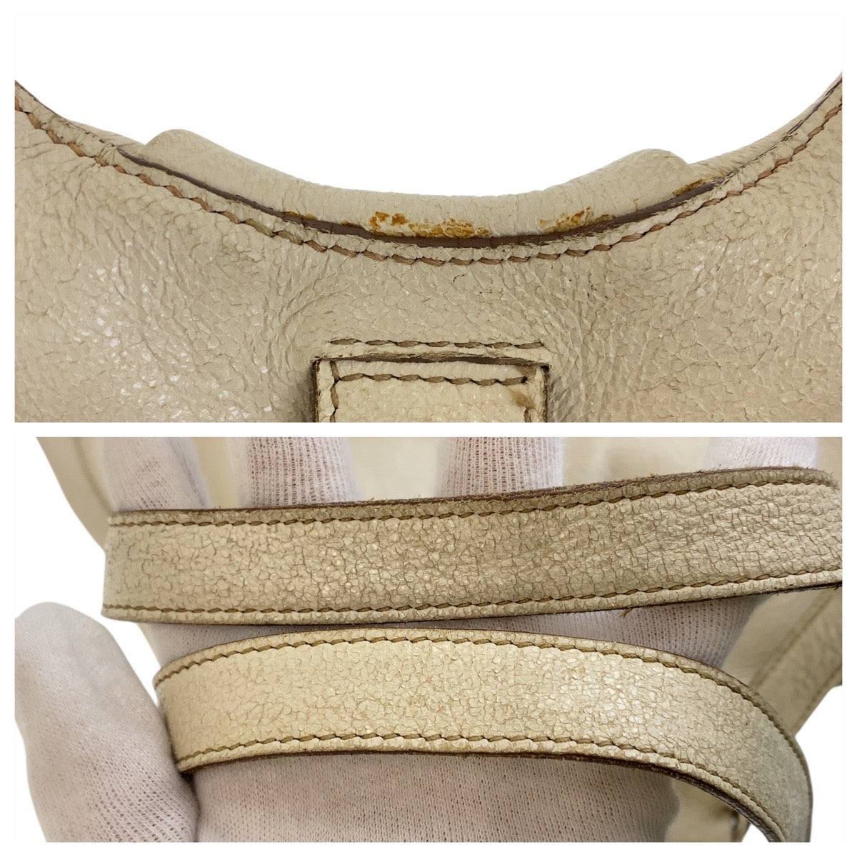 Prada Shoulder Bag Leather White Silvermetal Women