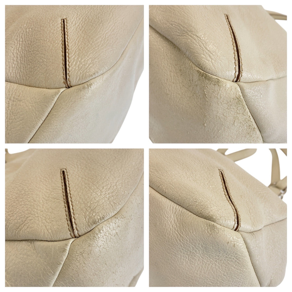 Prada Shoulder Bag Leather White Silvermetal Women