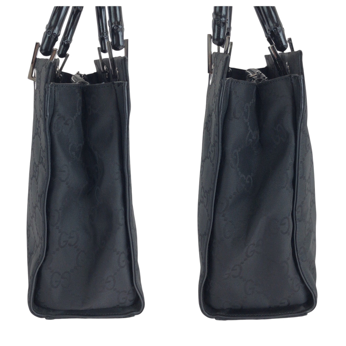 Gucci Handbag 002 1016 Nylon Black Handbag Tote Bag Bamboo Women