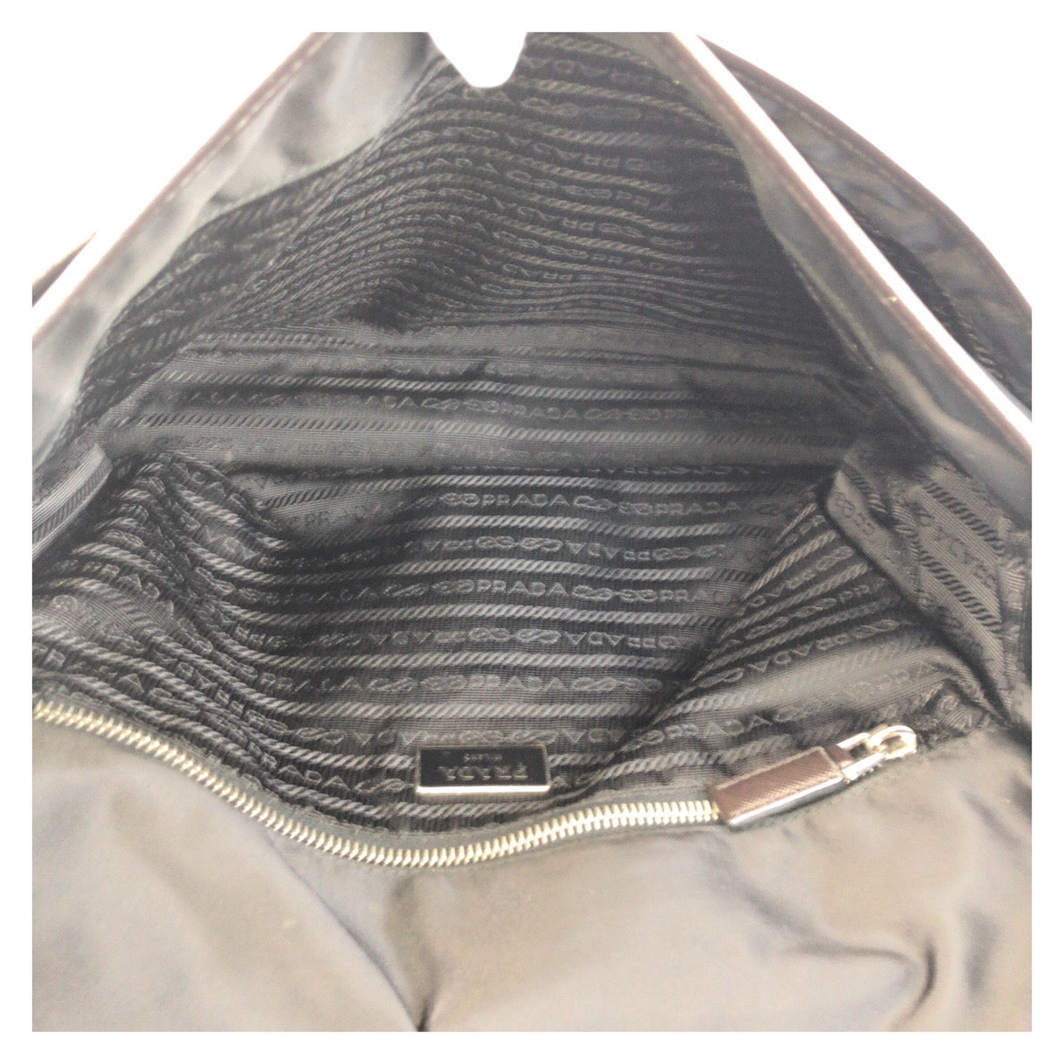 Prada Shoulder Bag Nylon Black Silvermetal Shoulder Bag Messenger Bag Test Triangle With Logo Women