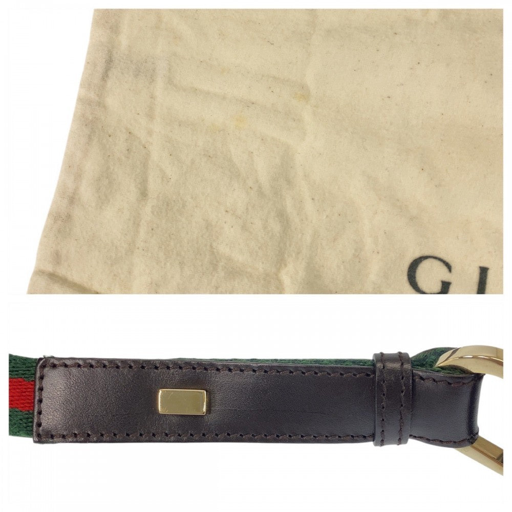 Gucci Shoulder Bag 4286 Canvas, Leather Camel Black Gold Metal Sherry Line Women