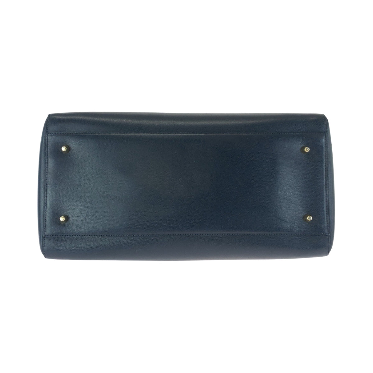 Prada Boston Duffel Bag Leather Navy Gold Metal Boston Duffel Bag Handbag Safiano Women(Unisex)