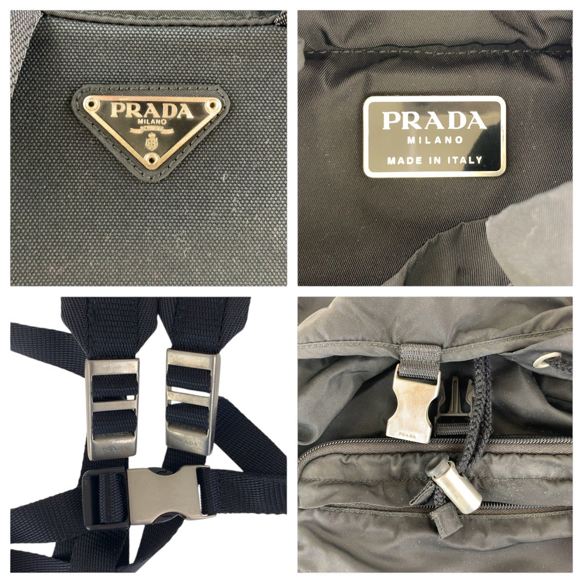 Prada Backpack Nylon Black Silvermetal Backpacks & Daypacks Backpacks Test Triangle With Logo Women