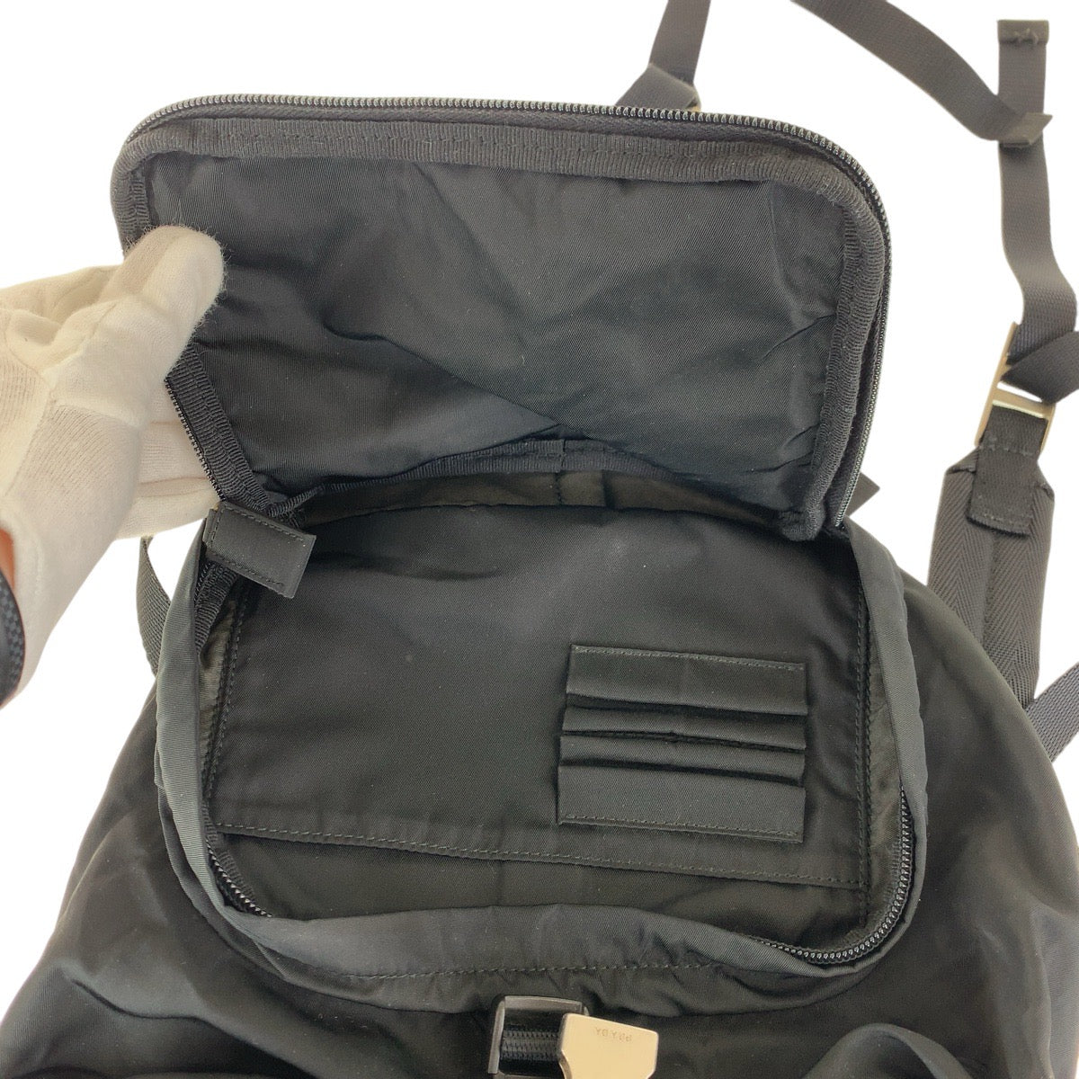 Prada Backpack Nylon Black Silvermetal Backpacks & Daypacks Backpacks Test Triangle With Logo Women