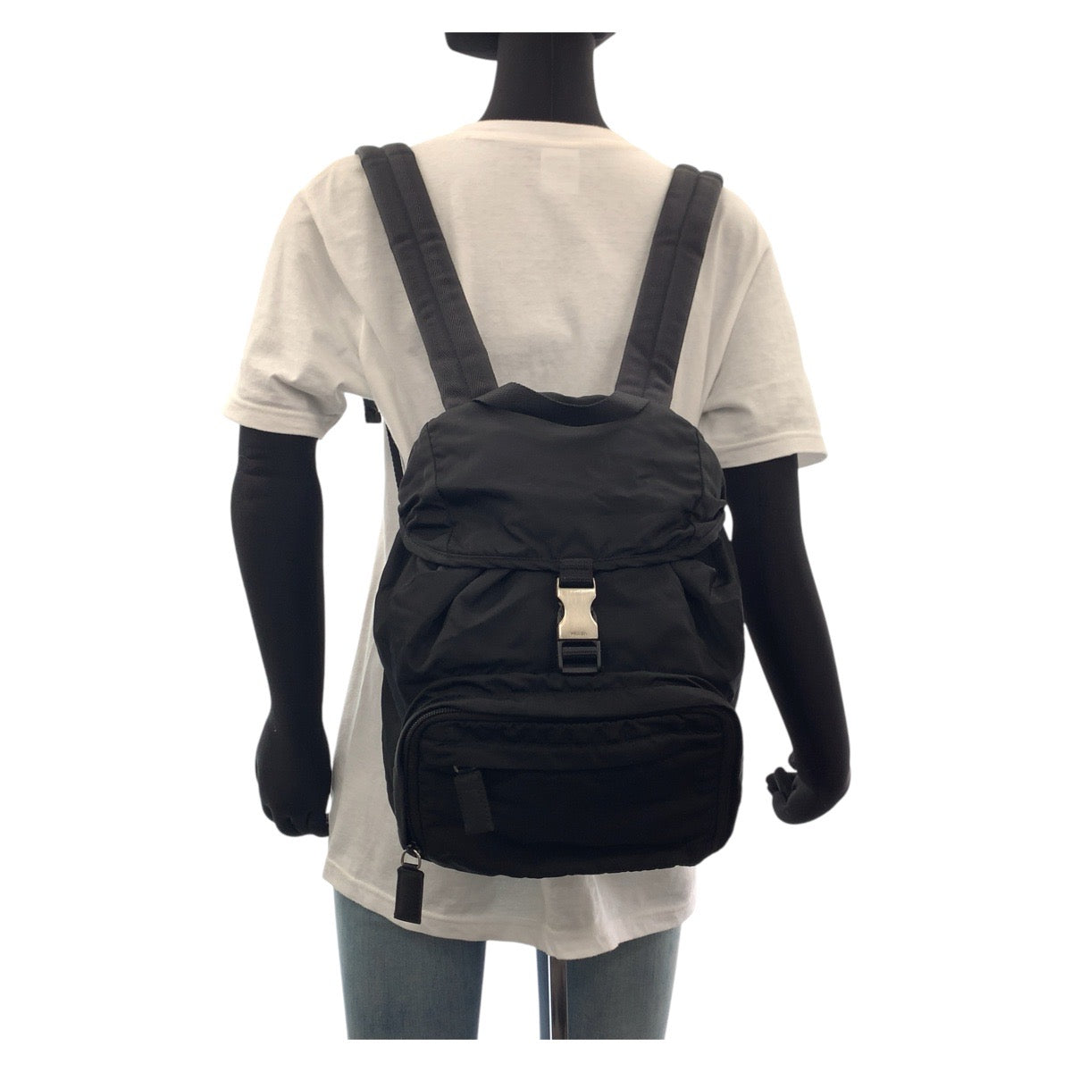 Prada Backpack Nylon Black Silvermetal Backpacks & Daypacks Backpacks Test Triangle With Logo Women