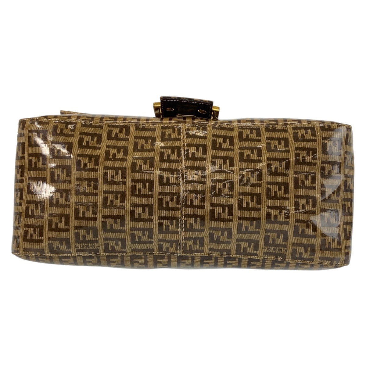 Fendi Shoulder Bag Patent Leather, Leather Brown Zucchino Mamma Bucket Women