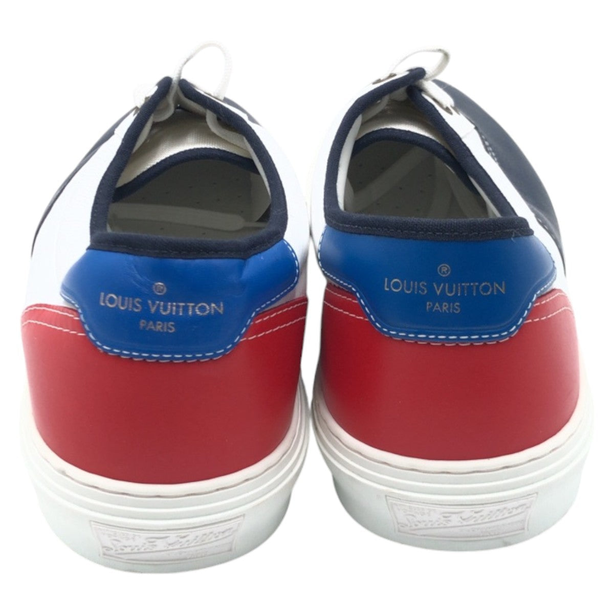 Louis Vuitton Sneakers Ms0139 Leather Navy White Red Sneakers Shoes Trocadero Line Mens 10