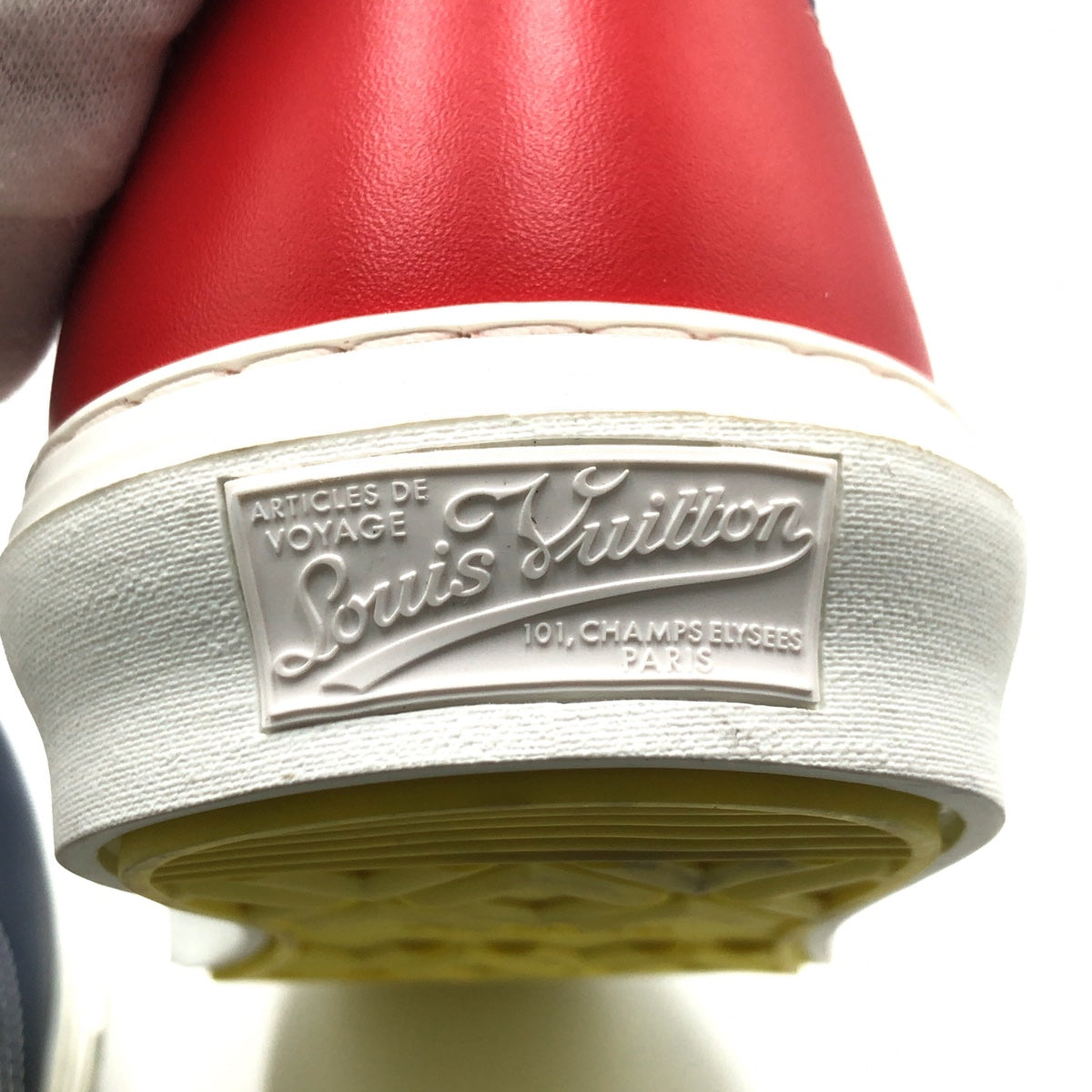 Louis Vuitton Sneakers Ms0139 Leather Navy White Red Sneakers Shoes Trocadero Line Mens 10