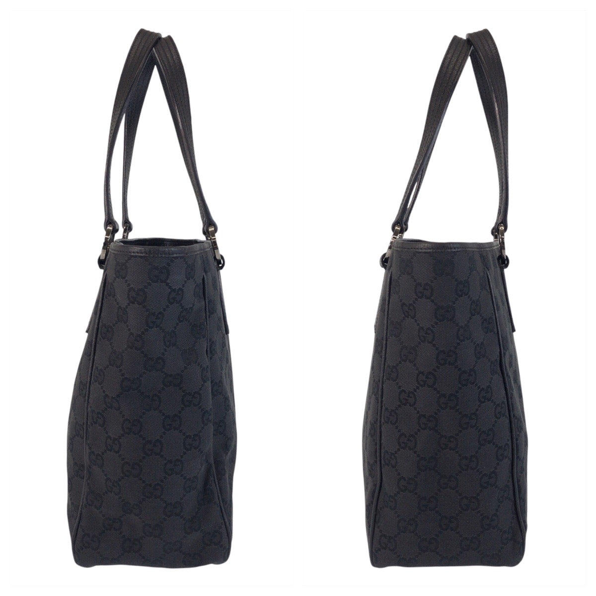 Gucci Tote Bag 113017 Gg Canvas, Leather Black Black Tote Bag Shoulder Bag Women