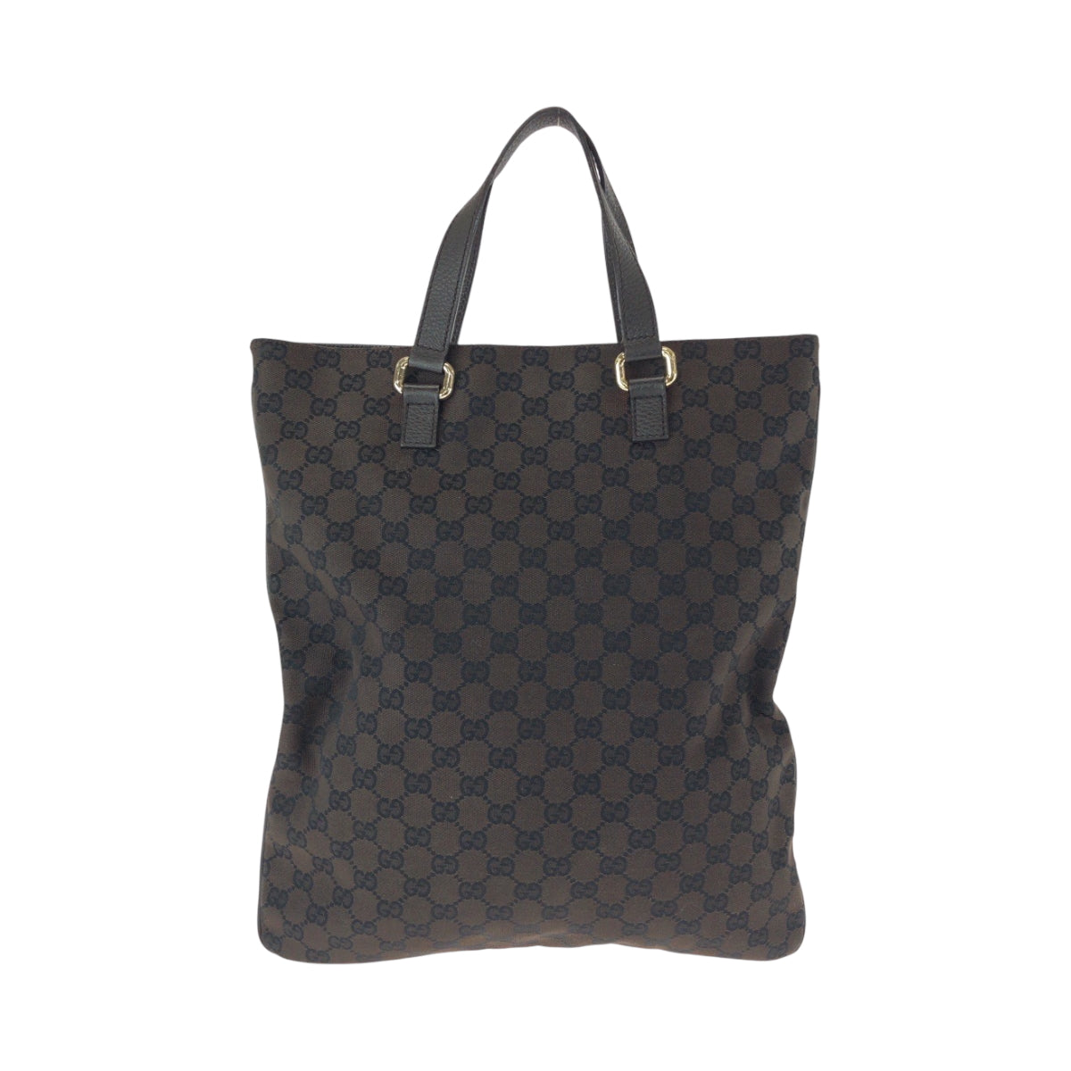 Gucci Tote Bag 272347 Gg Canvas Brown Gold Metal Tote Bag Handbag Mens