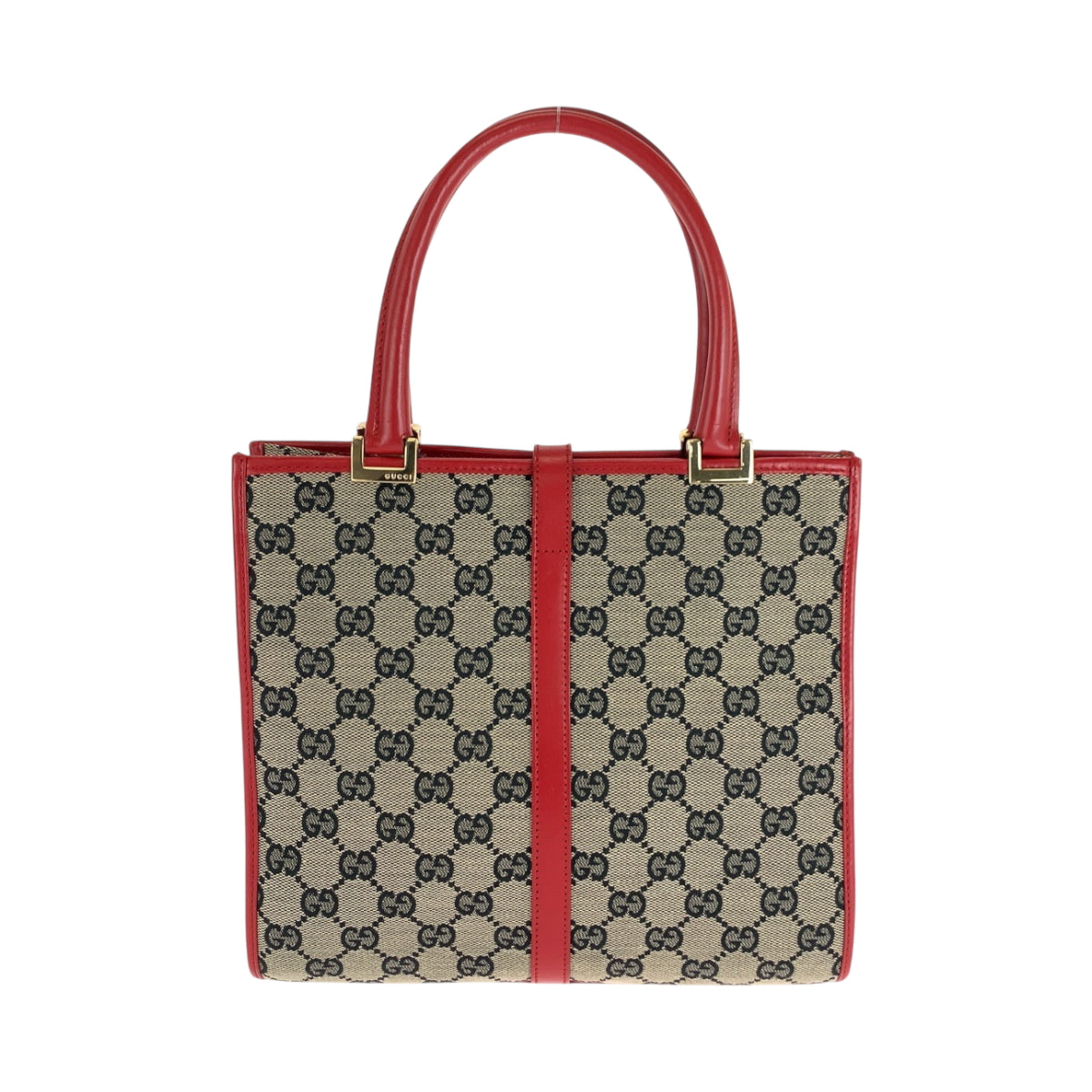 Gucci Handbag 002 1065 Gg Canvas Gray Red Gold Metal Handbag Tote Bag Jackie Women