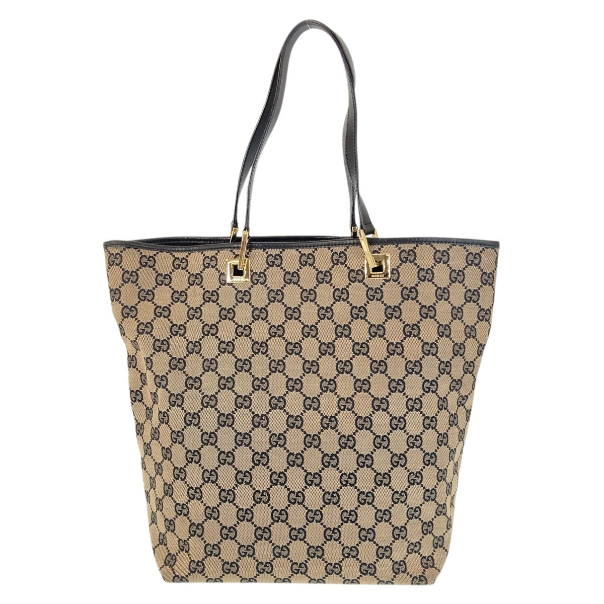 Gucci Tote Bag 002 1098 Gg Canvas, Leather Black Goldmetal Tote Bag Shoulder Bag Women