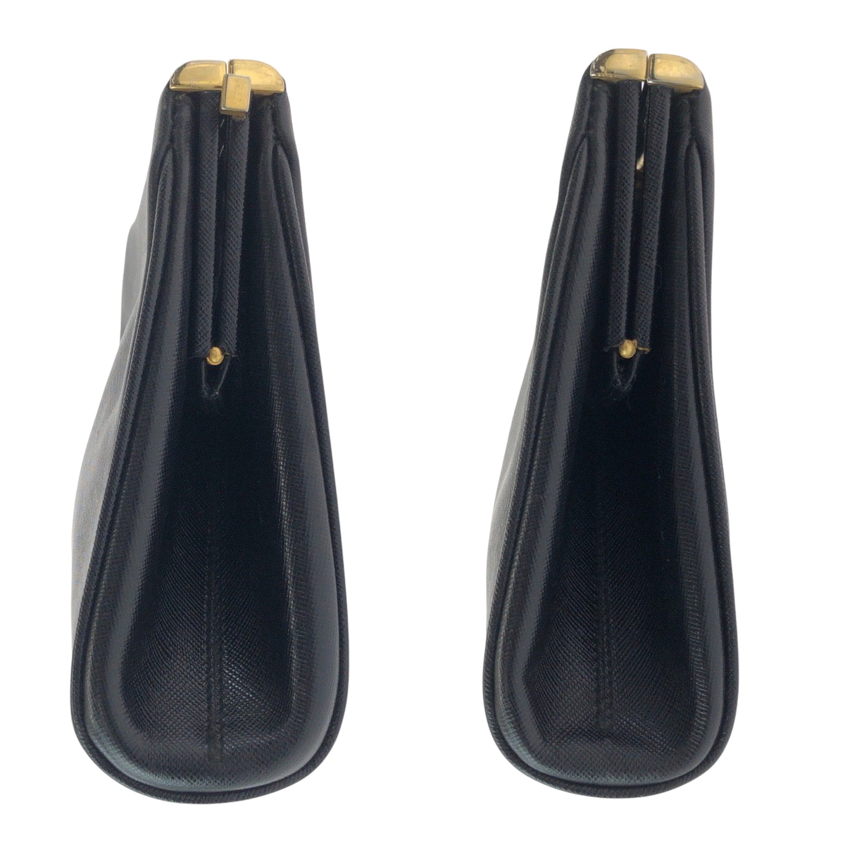 Prada Business Bag Leather Black Goldmetal Business Bag Clutch Bag Safiano Logo Women