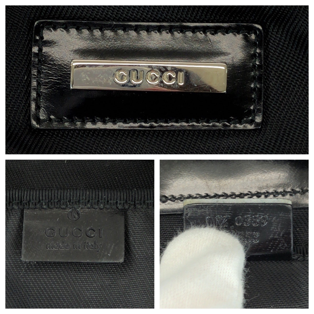 Gucci Boston Duffel Bag 012 0389 Nylon Black Silvermetal Boston Duffel Bag Handbag Women