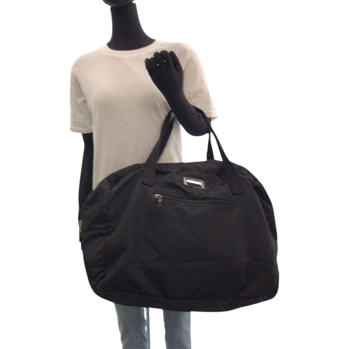 Gucci Boston Duffel Bag 012 0389 Nylon Black Silvermetal Boston Duffel Bag Handbag Women