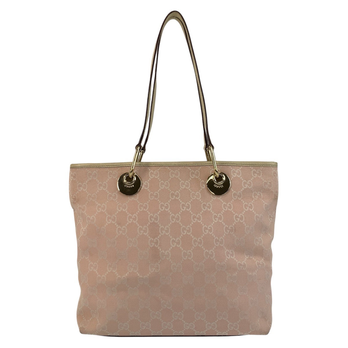 Gucci Tote Bag 139552 Gg Canvas, Leather Pink White Gold Metal Tote Bag Shoulder Bag Women