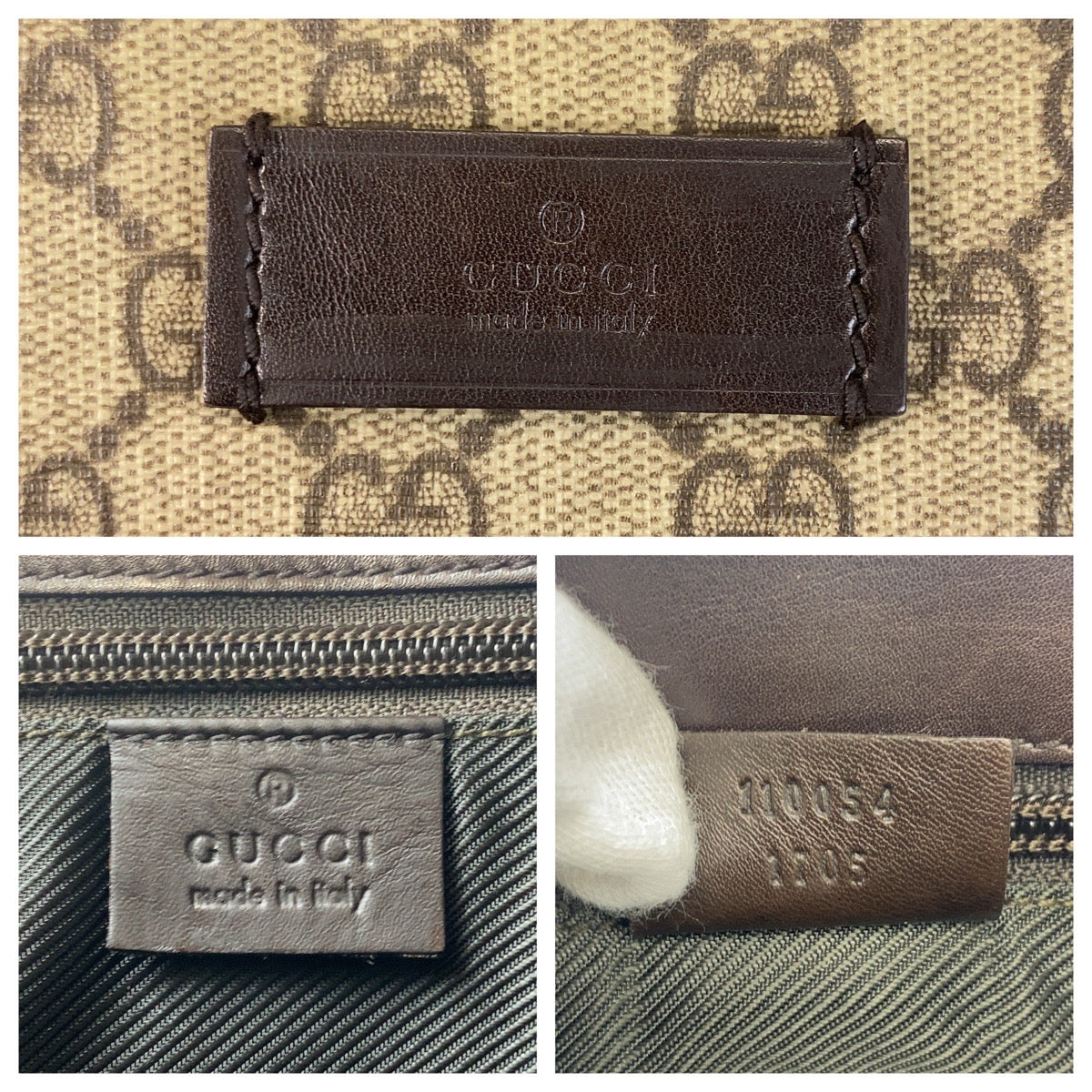 Gucci Shoulder Bag 110054 Gg Supreme Canvas, Leather Beige Shoulder Bag Messenger Bag Women