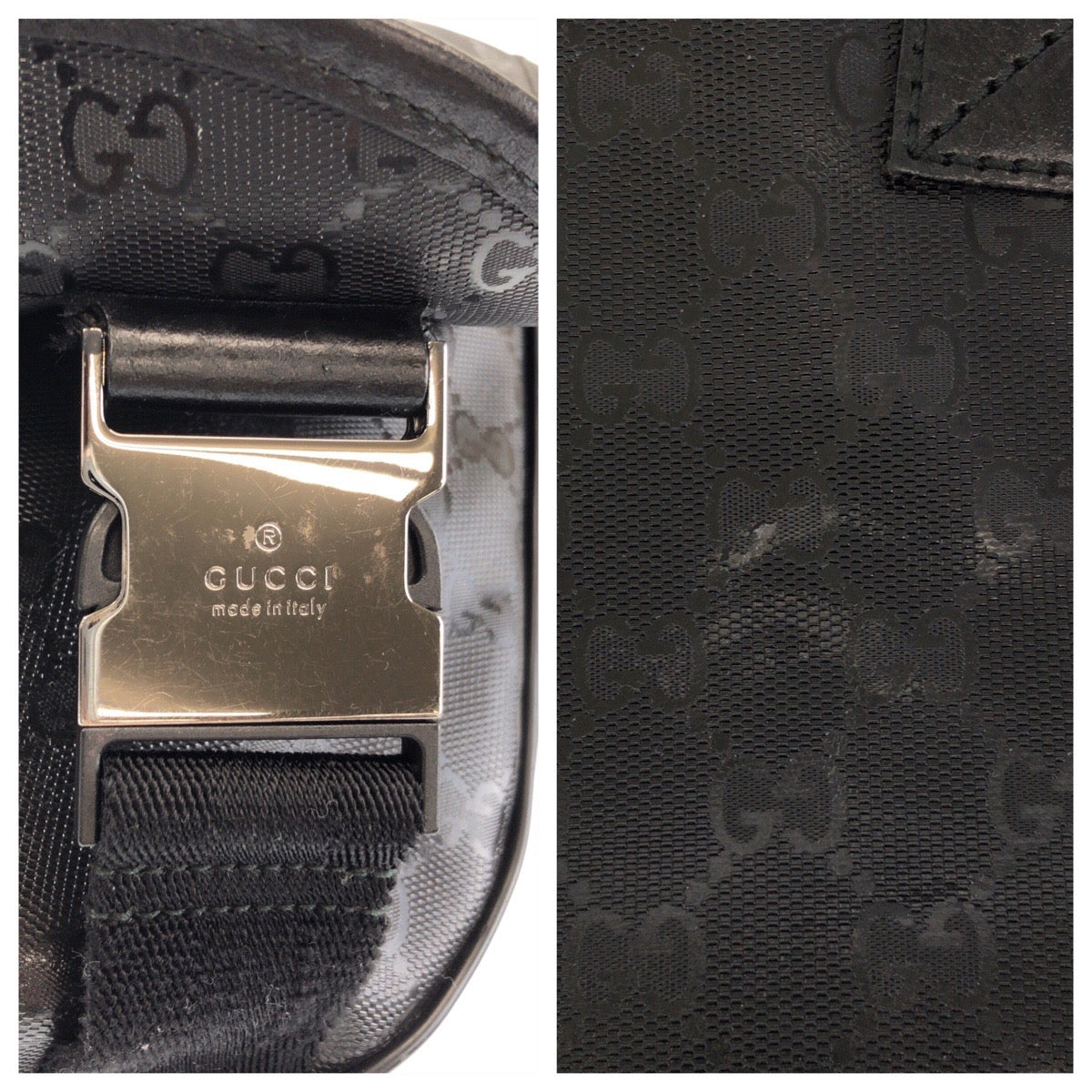 Gucci Shoulder Bag Pvc Black Shoulder Bag Messenger Bag Gg Implementation Women