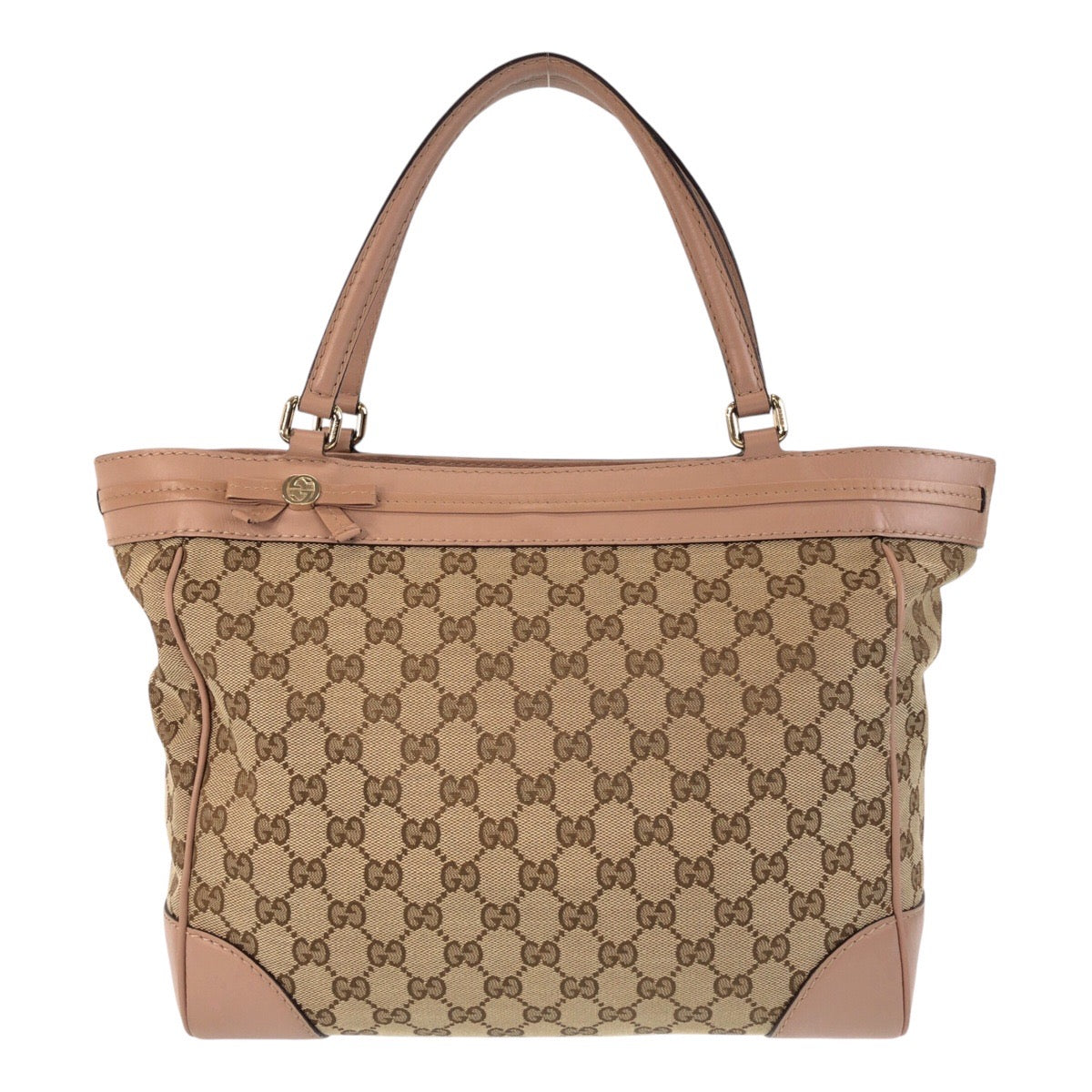 Gucci Tote Bag 257061 Gg Canvas, Leather Beige Tote Bag Shoulder Bag Mayfair Women
