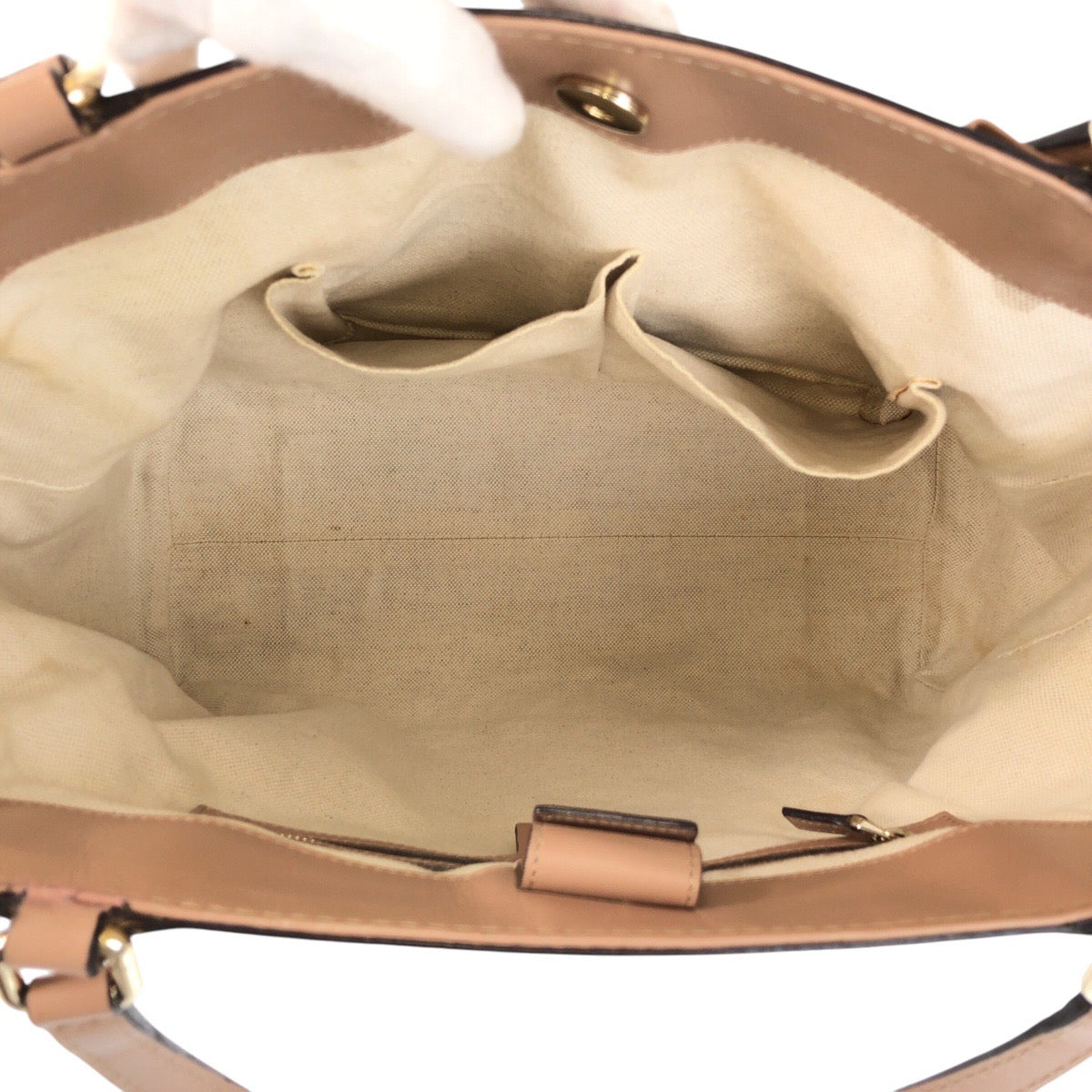 Gucci Tote Bag 257061 Gg Canvas, Leather Beige Tote Bag Shoulder Bag Mayfair Women