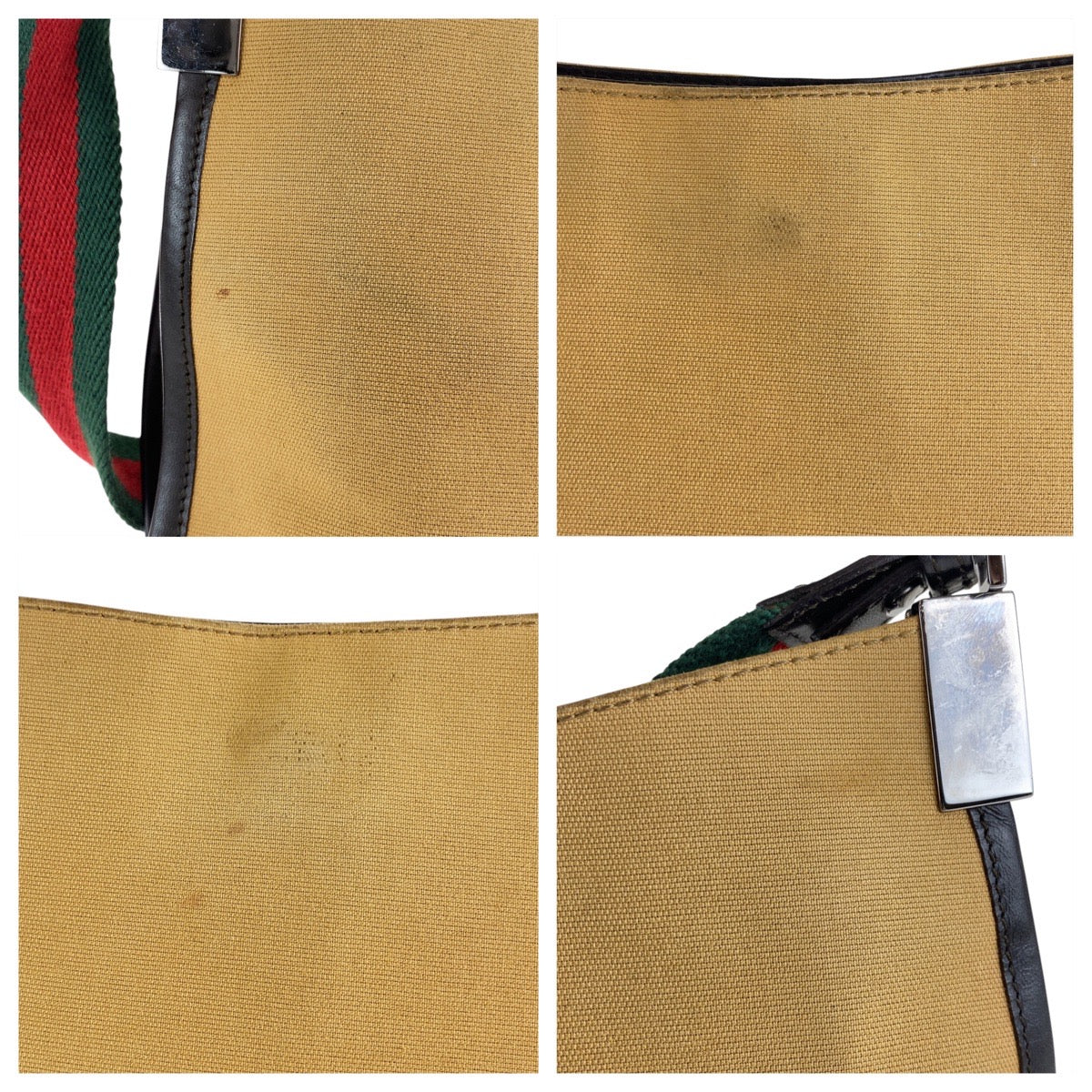 Gucci Shoulder Bag 001 4321 Canvas Beige Sherry Line Women
