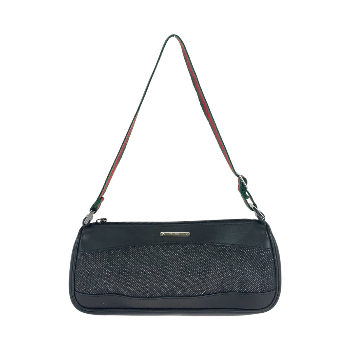Gucci Handbag 92320 Canvas, Leather Black Silvermetal Handbag Accessory Pouch Sherry Line Women