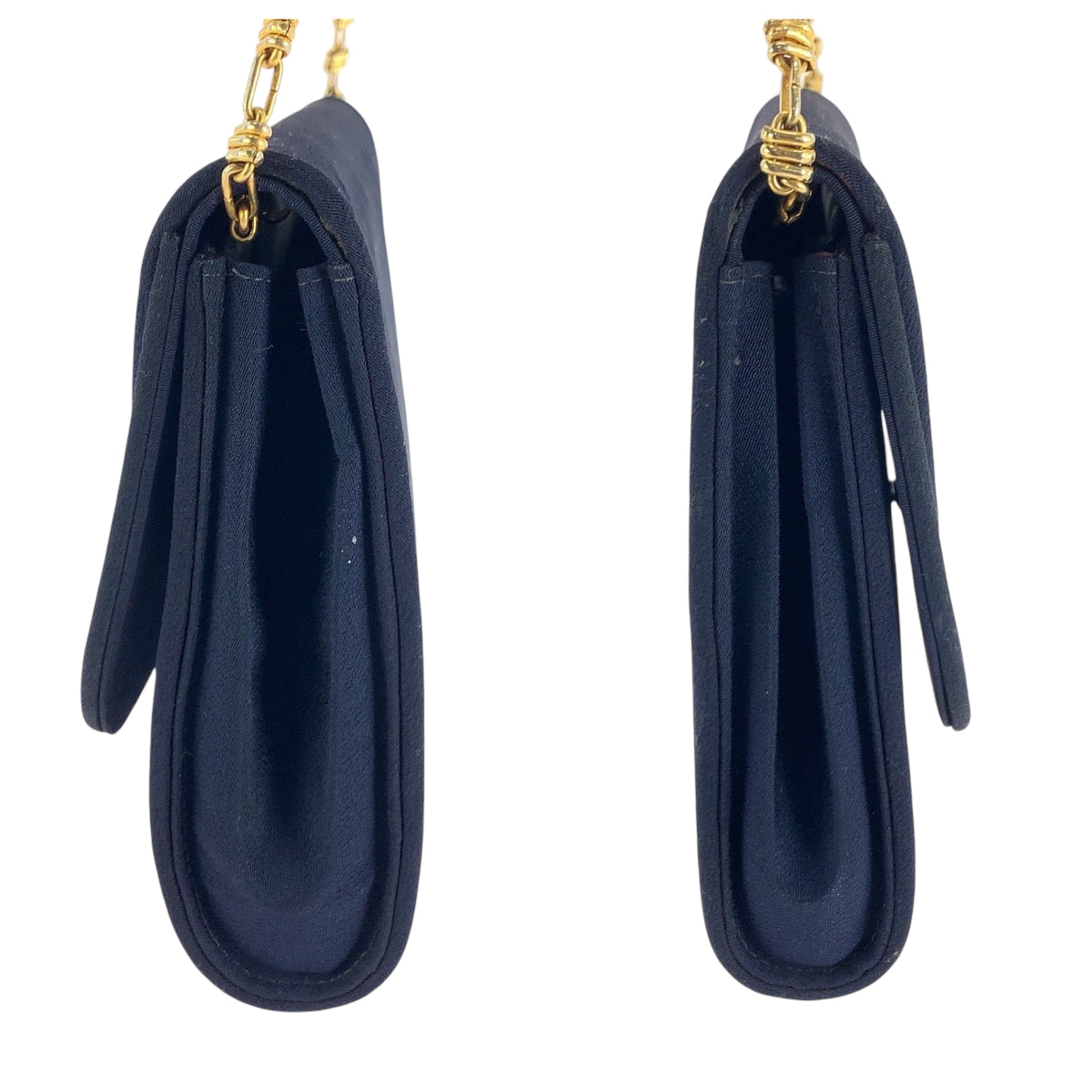 Gucci Shoulder Bag Canvas Navy Gold Metal Chainshoulder Bag Shoulder Old Gucci Women