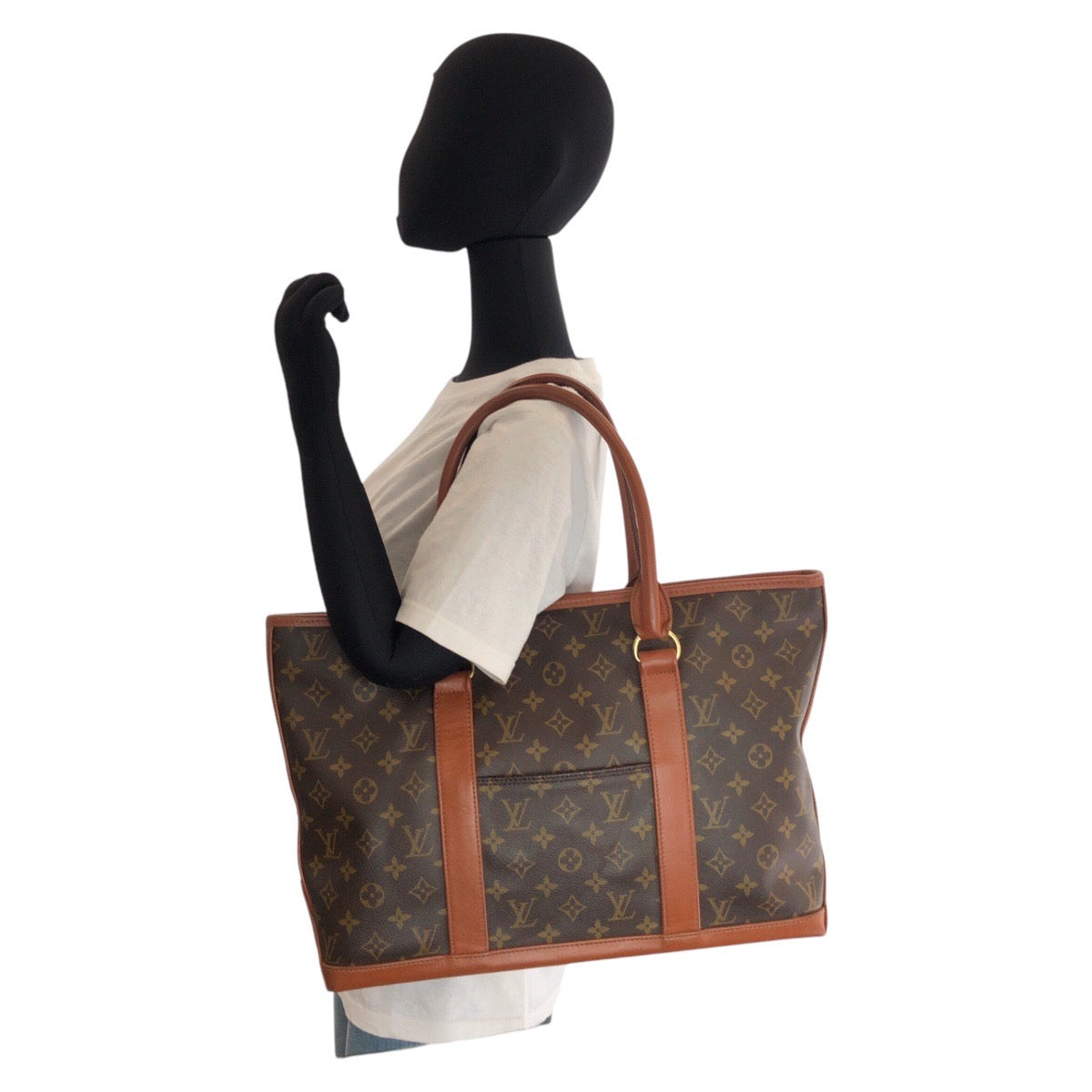 Louis Vuitton Tote Bag M42425 Pvc, Leather Brown Gold Metal Tote Bag Shoulder Bag Monogram Weekend