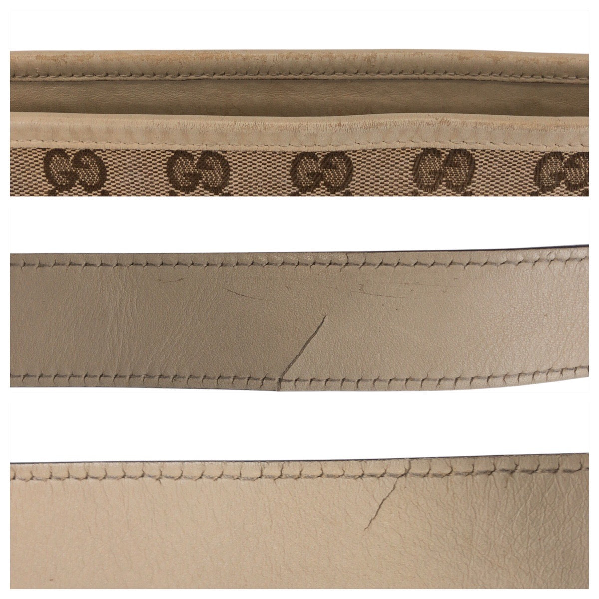 Gucci Shoulder Bag 388930 Gg Canvas, Leather Beige Ivory Gold Metal Shoulder Bag Messenger Bag Women