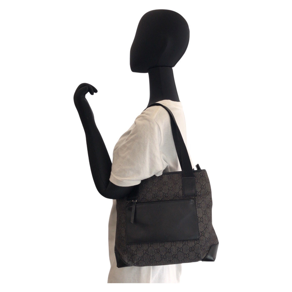 Gucci Tote Bag 28893 Gg Canvas, Leather Black Black Tote Bag Shoulder Bag Women