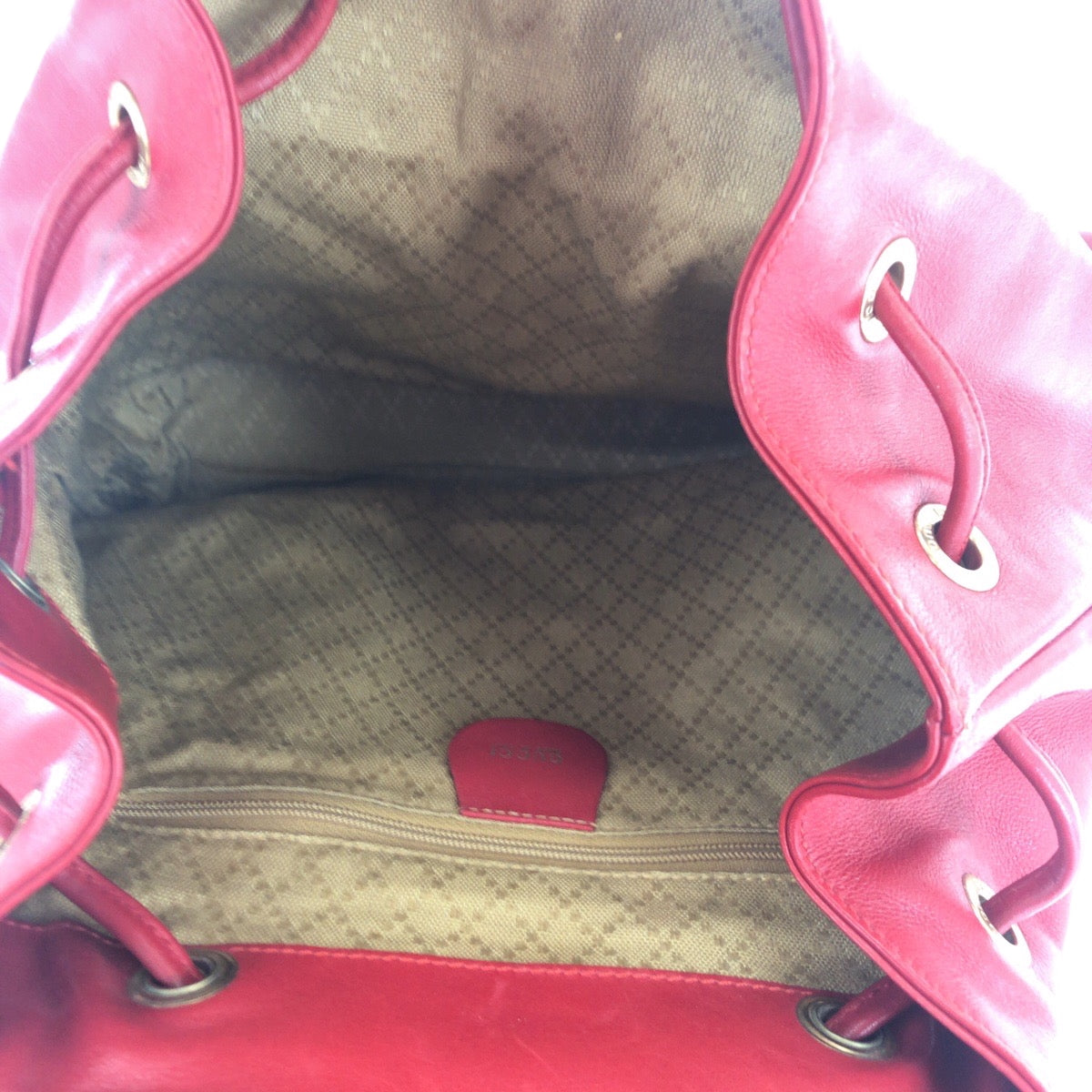 Gucci Backpack 003 2058 0016 Leather Red Brown Gold Metal Backpack Backpack Bamboo Women