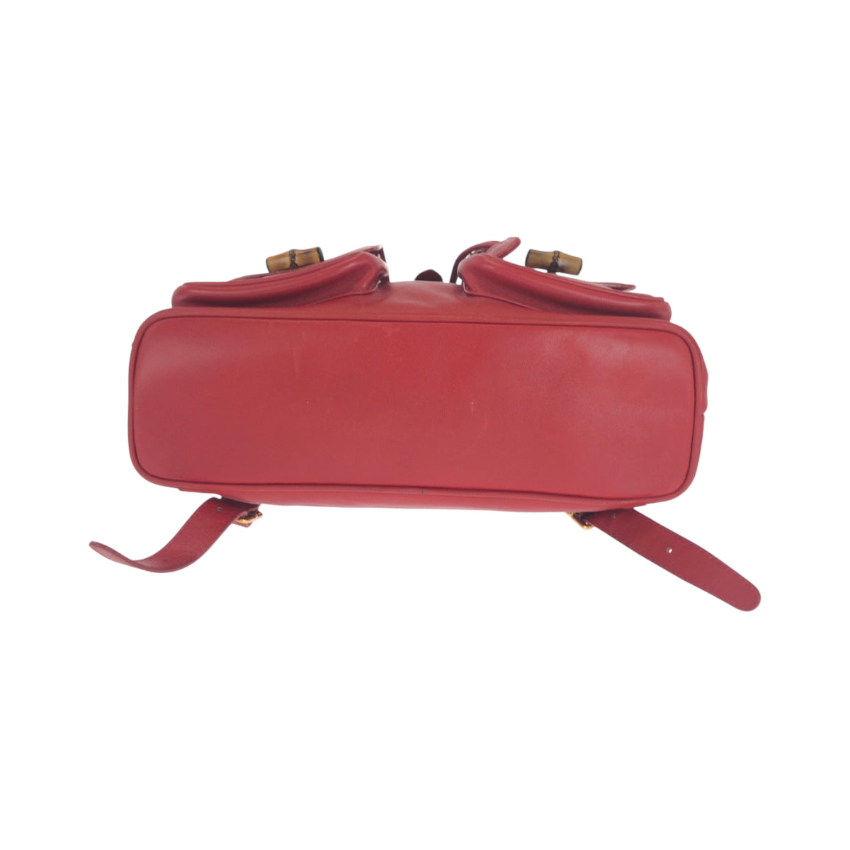 Gucci Backpack 003 2058 0016 Leather Red Brown Gold Metal Backpack Backpack Bamboo Women