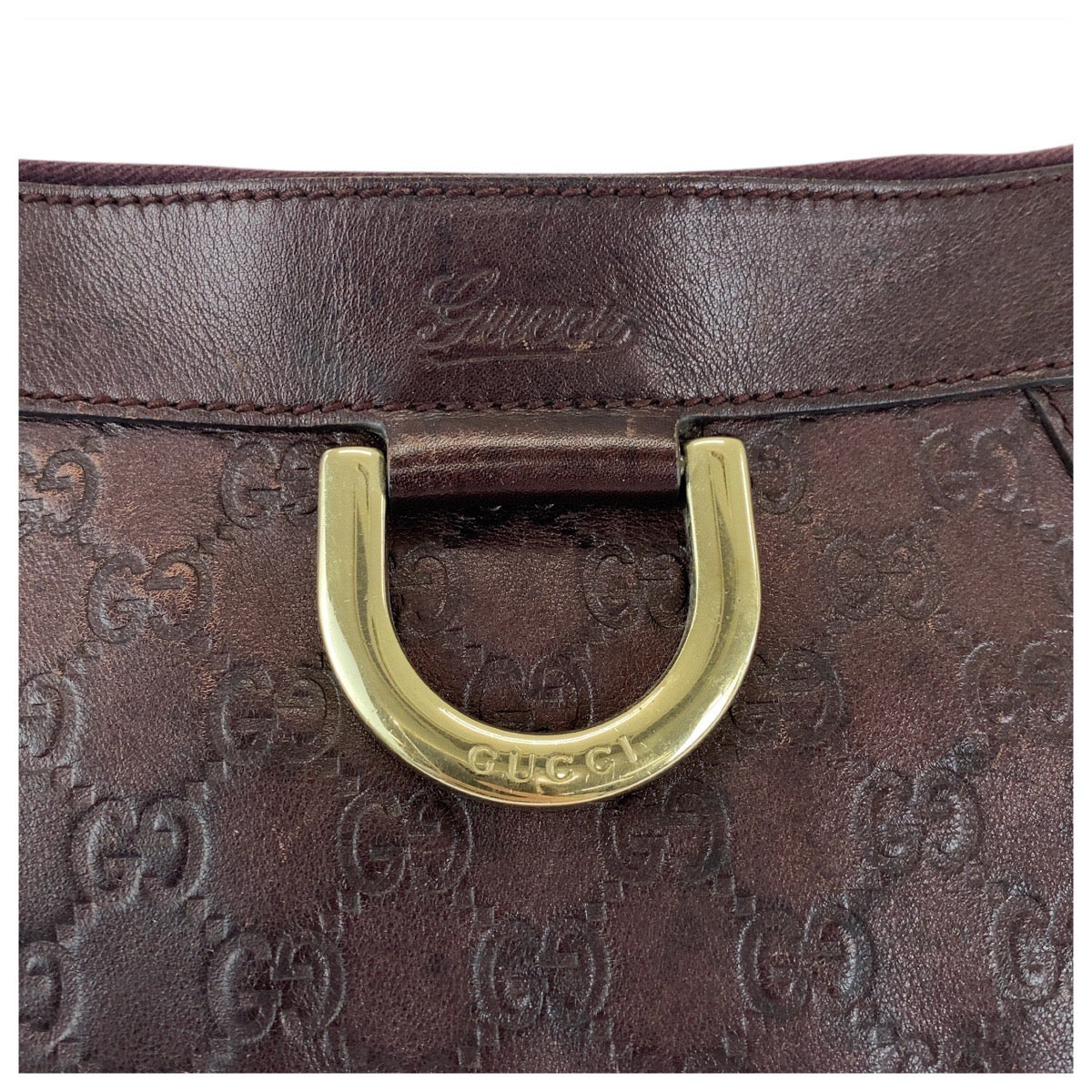 Gucci Shoulder Bag 203257 Leather Brown Shoulder Bag Pochette Abby Guccissima Women