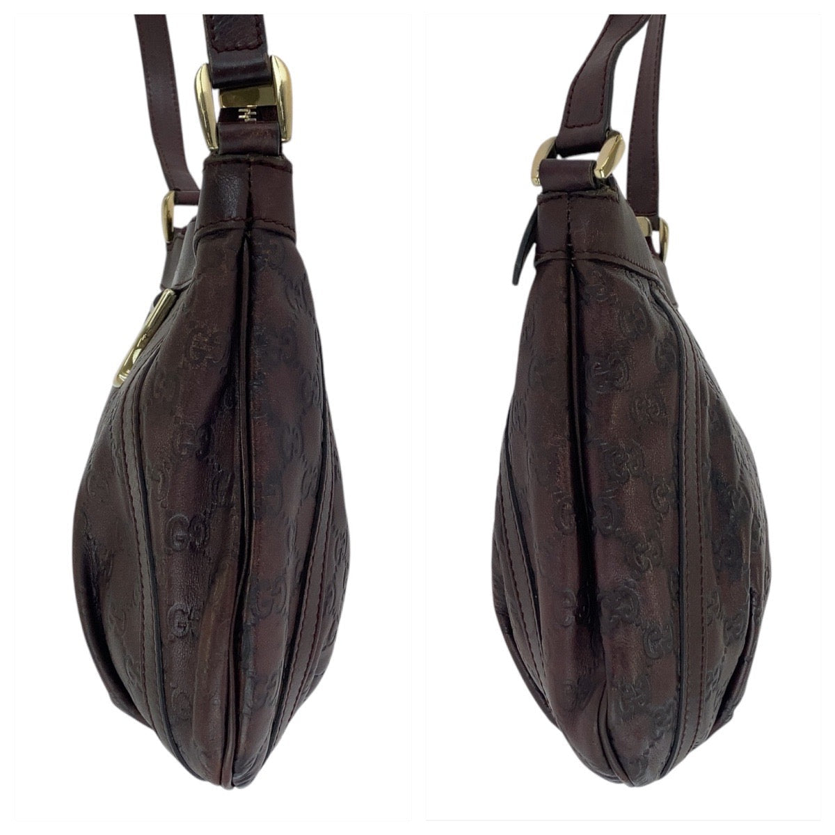 Gucci Shoulder Bag 203257 Leather Brown Shoulder Bag Pochette Abby Guccissima Women