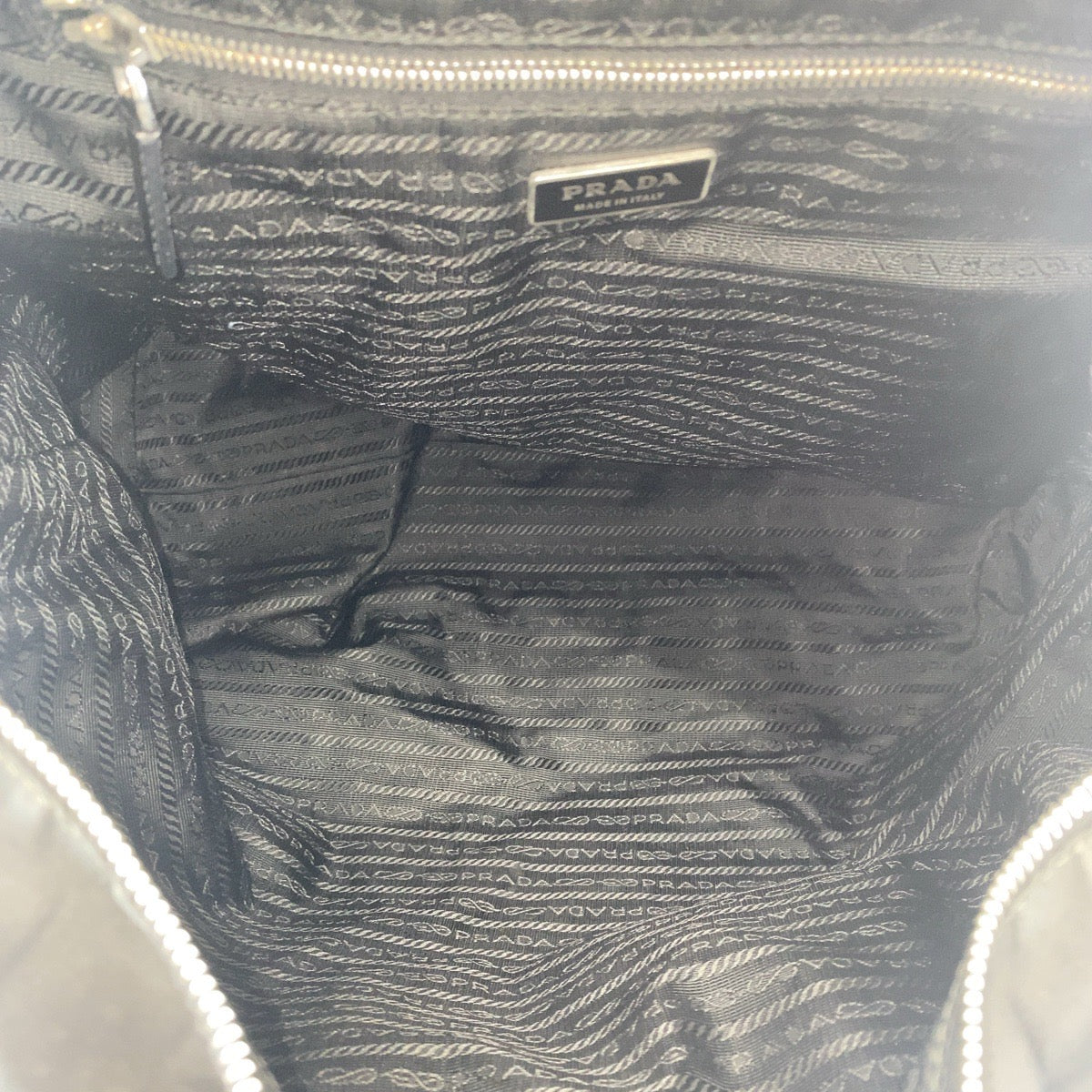 Prada Tote Bag Nylon Black Silvermetal Tote Bag Shoulder Bag 2Way Test Triangle With Logo Mens