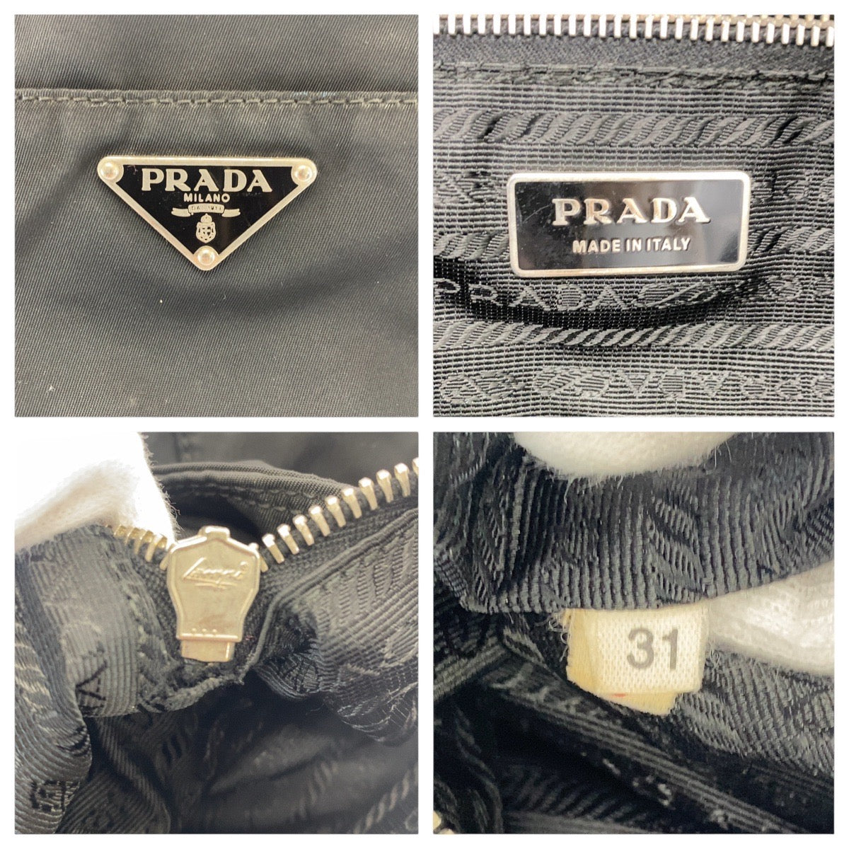 Prada Tote Bag Nylon Black Silvermetal Tote Bag Shoulder Bag 2Way Test Triangle With Logo Mens