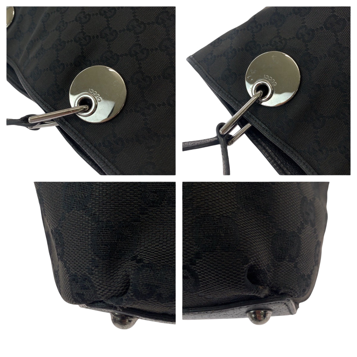 Gucci Tote Bag 120836 Gg Canvas Black Silvermetal Tote Bag Shoulder Bag Women