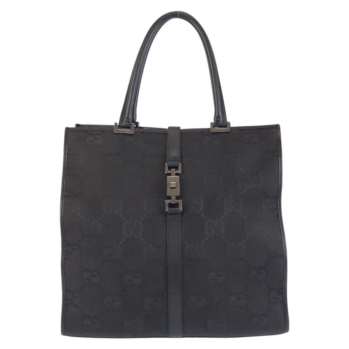 Gucci Tote Bag 002 1064 Gg Canvas, Leather Black Black Tote Bag Shoulder Bag Jackie Gg Jumbo Women