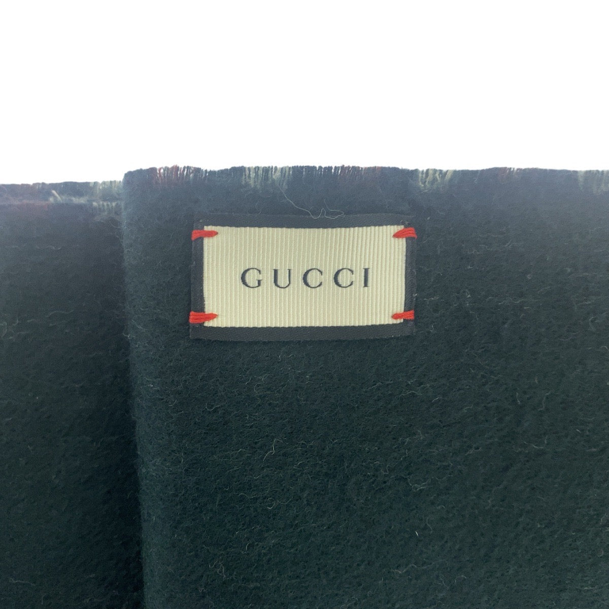 Gucci Scarf 429736 Wool Brown Green Multicolor Mens